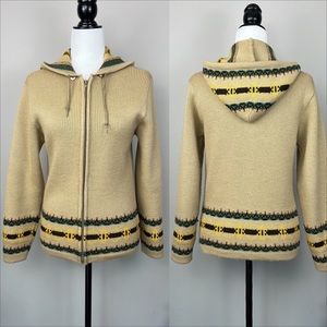 TUNDRA Vintage Made in 🇨🇦 100% Wool Zip Up Sweater